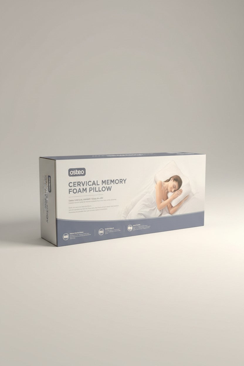 Exquisite Deal Shop Osteo cervical memory foam pillow with contour neck support for back and side sleepers.