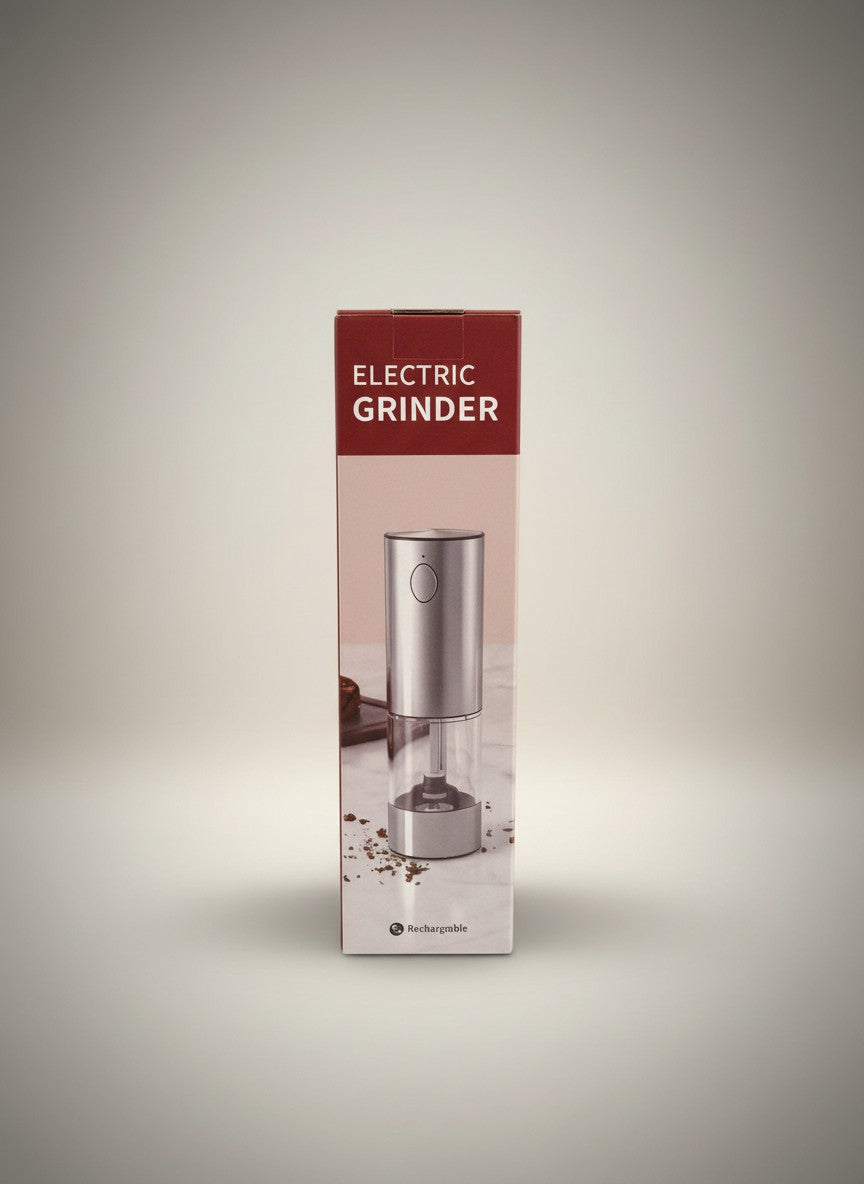 Exquisite Deal Shop electric coffee and spice grinder with stainless steel body and push-button operation.