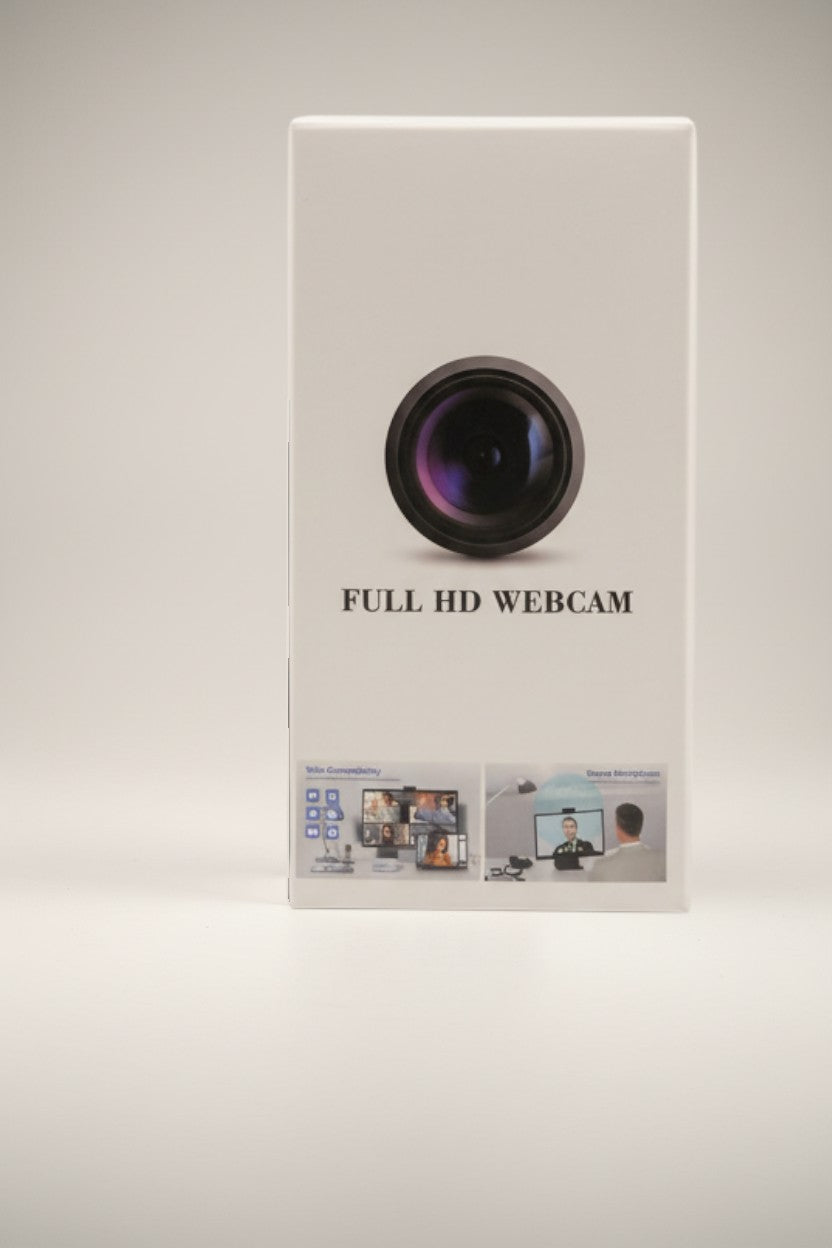 Exquisite Deal Shop Full HD 1080p webcam with stereo microphone and wide-angle lens. Features low-light correction and flexible clip.
