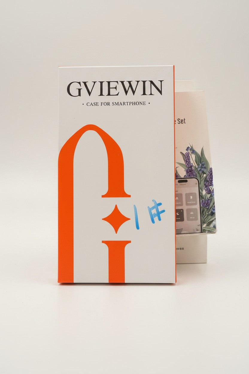 Exquisite Deal Shop GVIEWIN Samsung Galaxy S25 FE case with lavender floral print, card holder, and ring kickstand.
