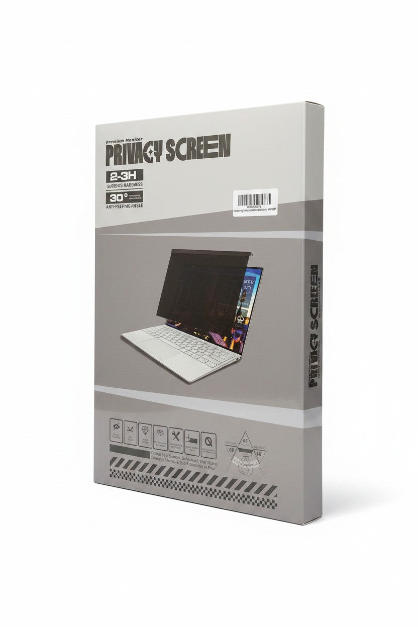Exquisite Deal Shop laptop privacy screen filter with 30° anti-peep viewing angle and 2.5H hardness for scratch resistance.