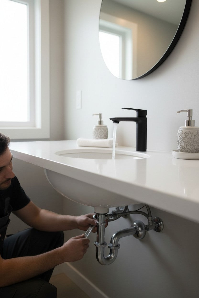 Exquisite Deal Shop matte black single-handle pull-down bathroom faucet with a modern design.