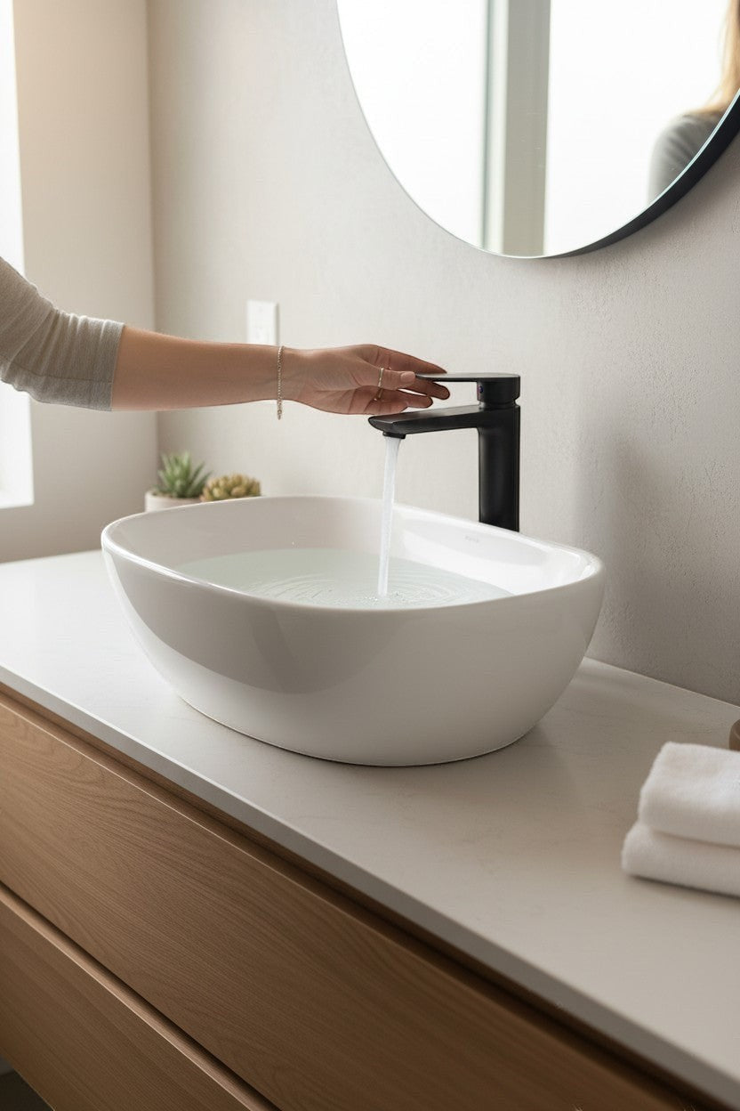 Exquisite Deal Shop matte black single-handle pull-down bathroom sink faucet with braided supply lines and deck plate.