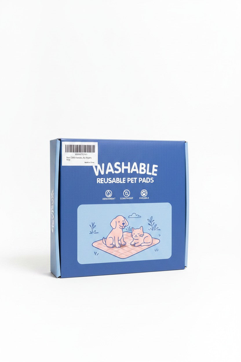Exquisite Deal Shop washable reusable pet training pads box with illustration of dog and cat.