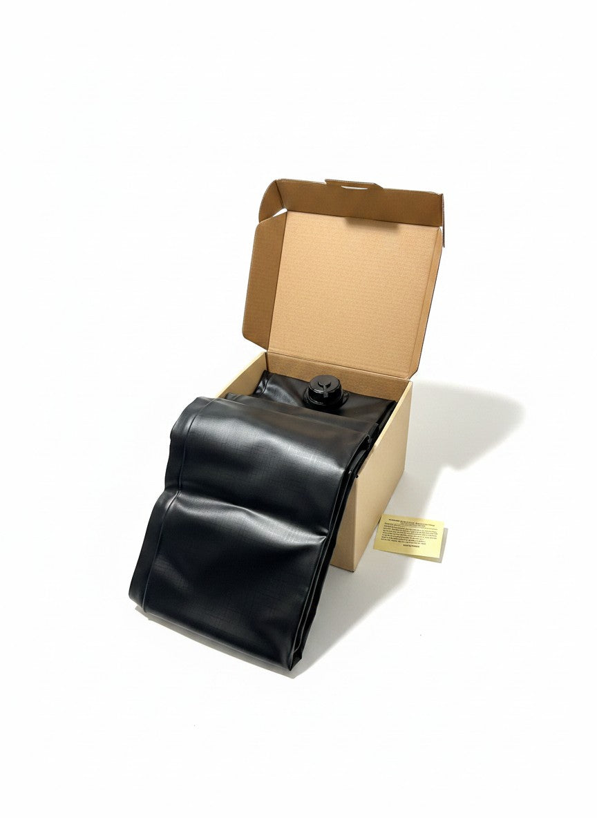 Exquisite Deal Shop 0.8mm heavy-duty black PVC pool cover water bag weight in a cardboard shipping box.