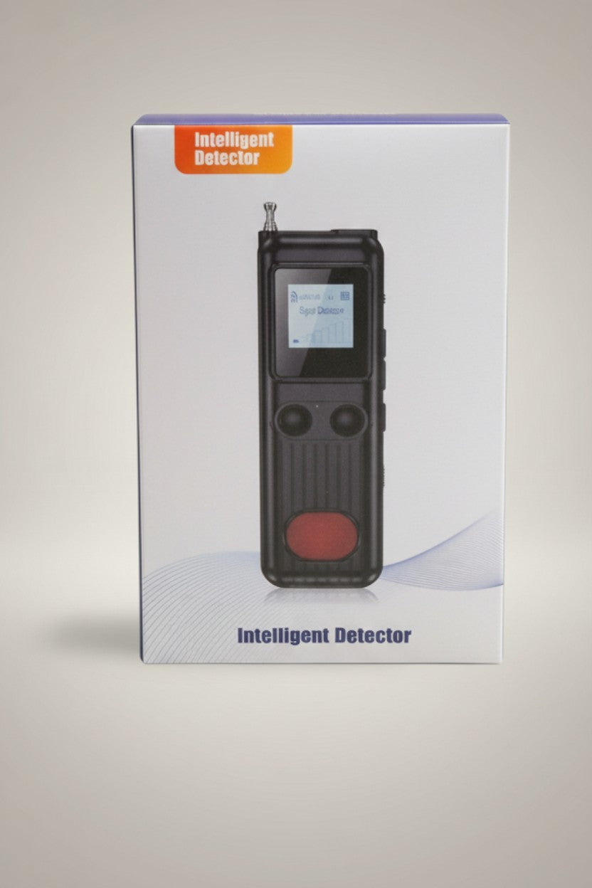 Exquisite Deal Shop Intelligent Anti-Spy RF Detector for hidden cameras, microphones, and GPS trackers. Features signal detection display.