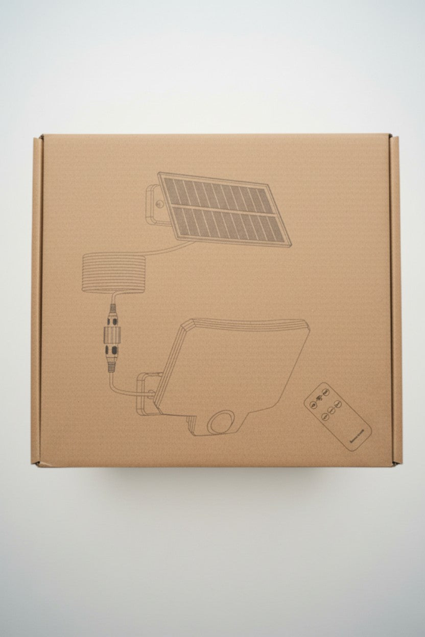 Exquisite Deal Shop solar flood light with separate panel and remote control, waterproof and remote-controlled.