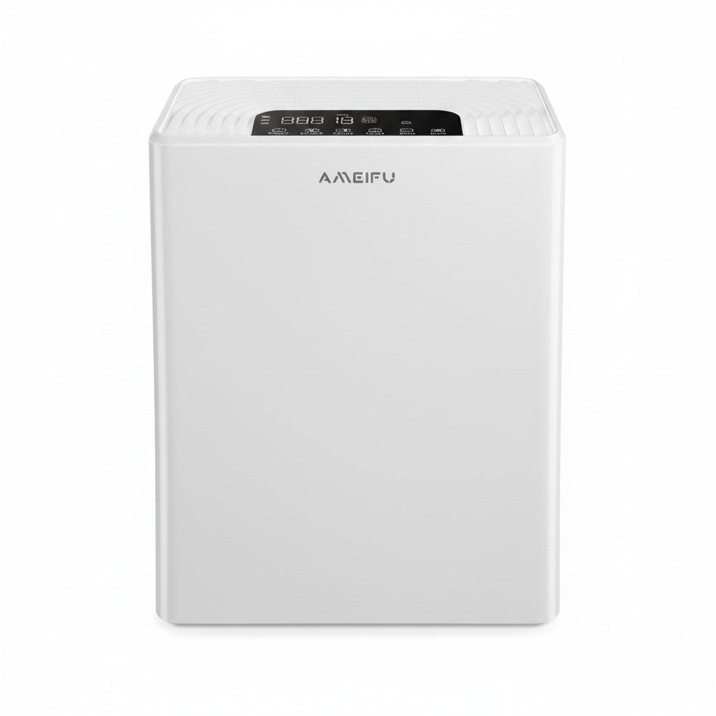 Exquisite Deal Shop AMEIFU FXAP2W white air purifier with digital display and 3-stage filtration.