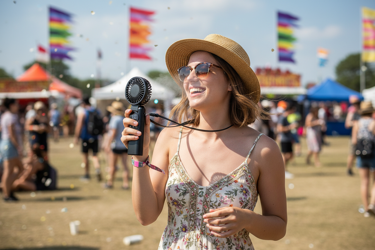 Handheld Mini Fan Outdoor Lifestyle