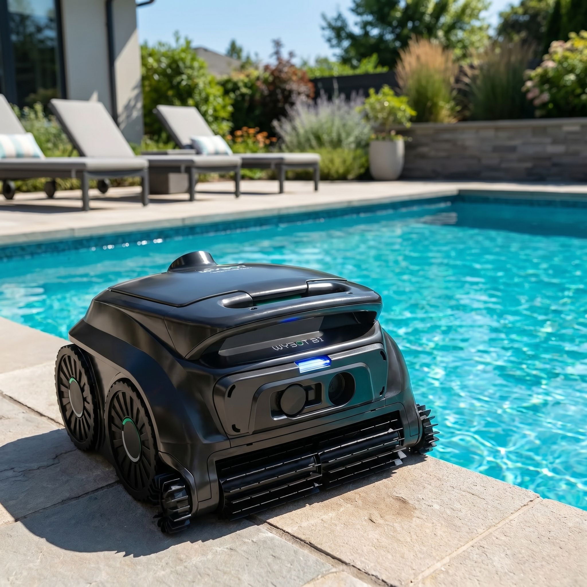 WYBOT B1 on pool deck