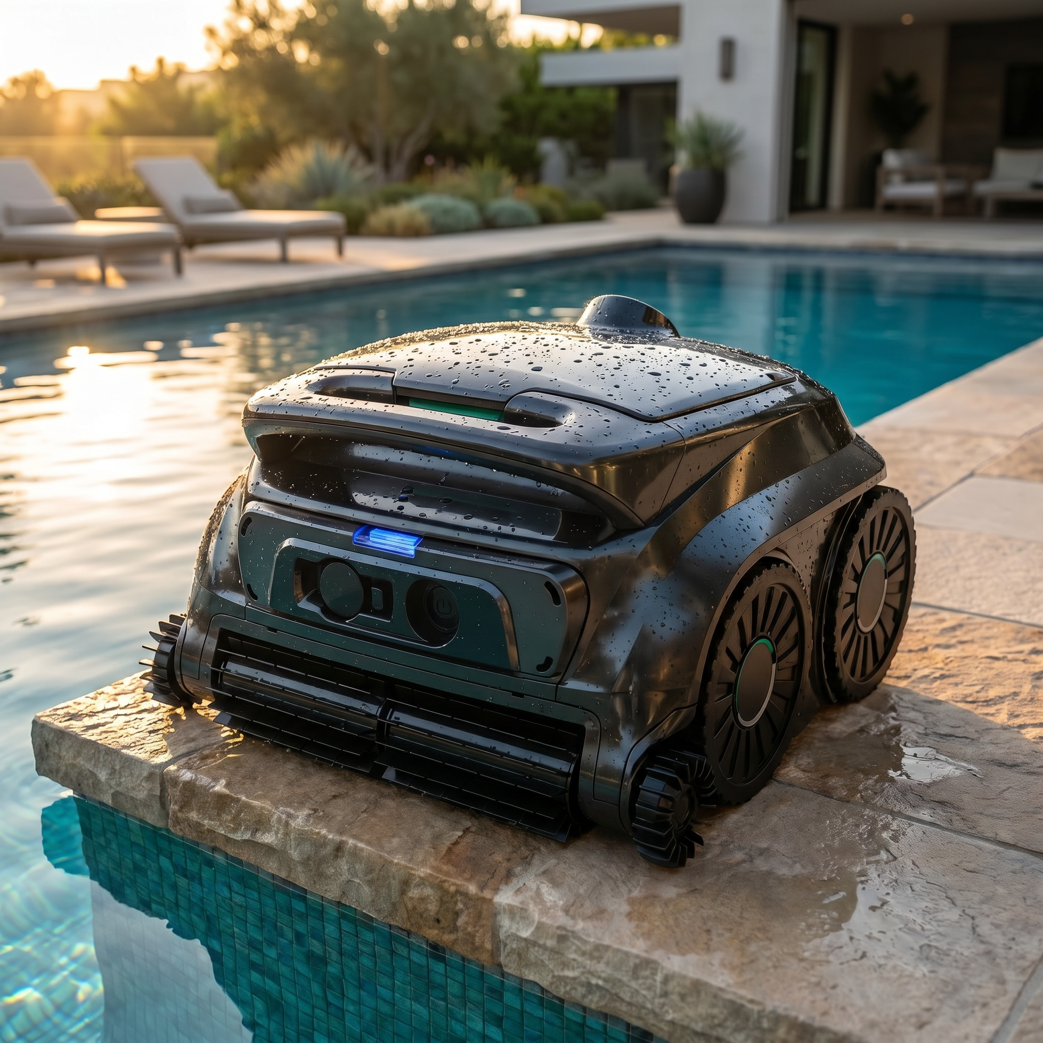 WYBOT B1 robotic pool cleaner poolside