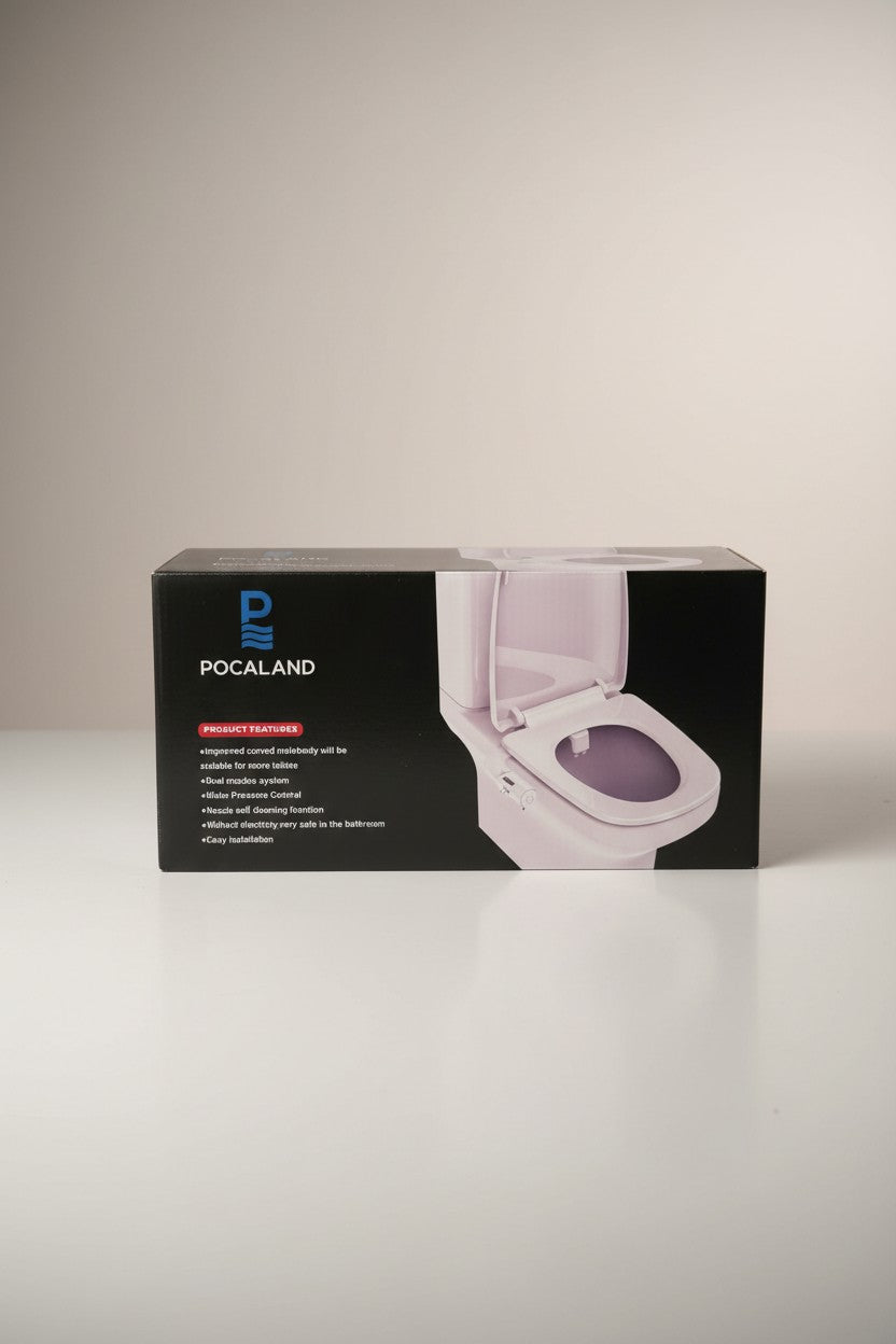 POCALAND Bidet Toilet Attachment Non-Electric Dual Nozzle with adjustable water pressure and self-cleaning function.