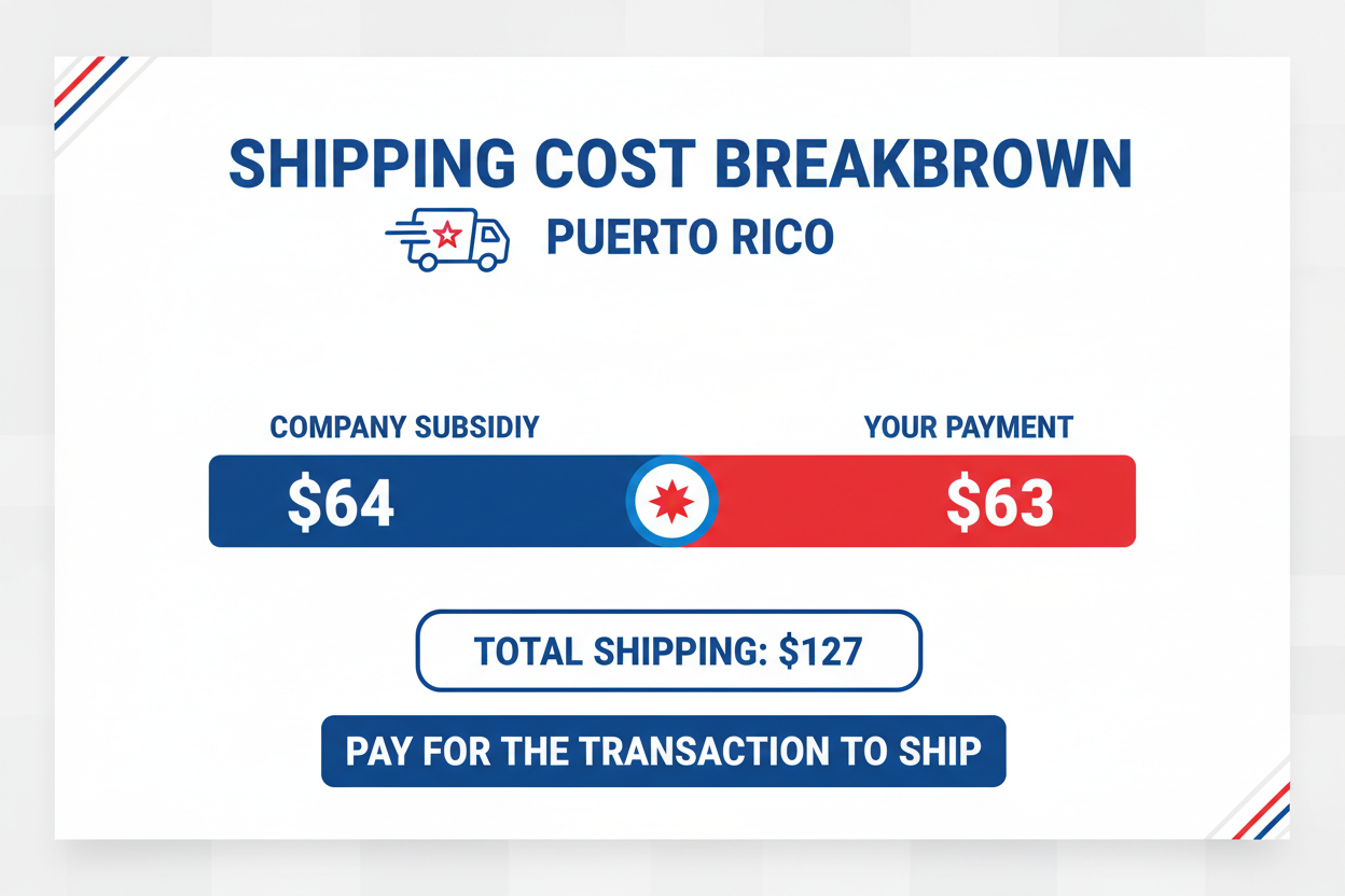 Puerto Rico Shipping $127 - Pay to Ship