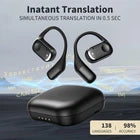 Language Translator Earbuds, 3-in-1 AI Translation 138 Black-G5