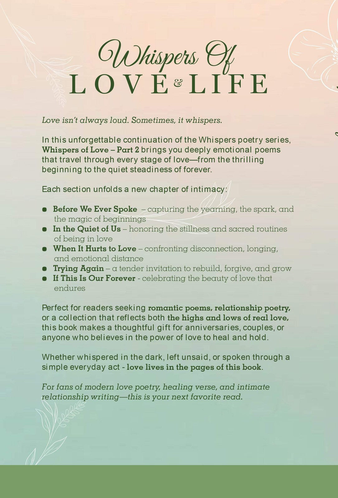 Whispers of Love and Life Part II ( Paperback or Hardcover)