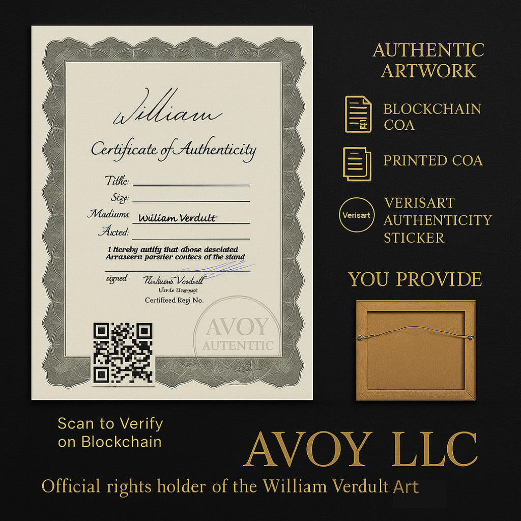 Official William Verdult COA | Blockchain Authenticated | Verisart + Mailed Cert