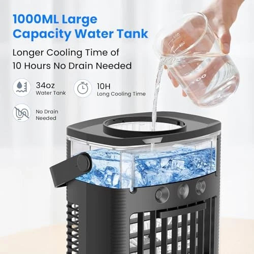 Portable Air Conditioners, Mini Air Conditioner Portable Cooling Fan - White