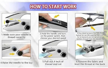 Mini Sewing Machine Electric Stitch Portable Hand Cordless Travel Household
