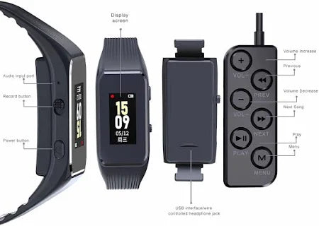 V67 Digital Recorder with Wrist Watch HD Noise Reduction and Startup Controls