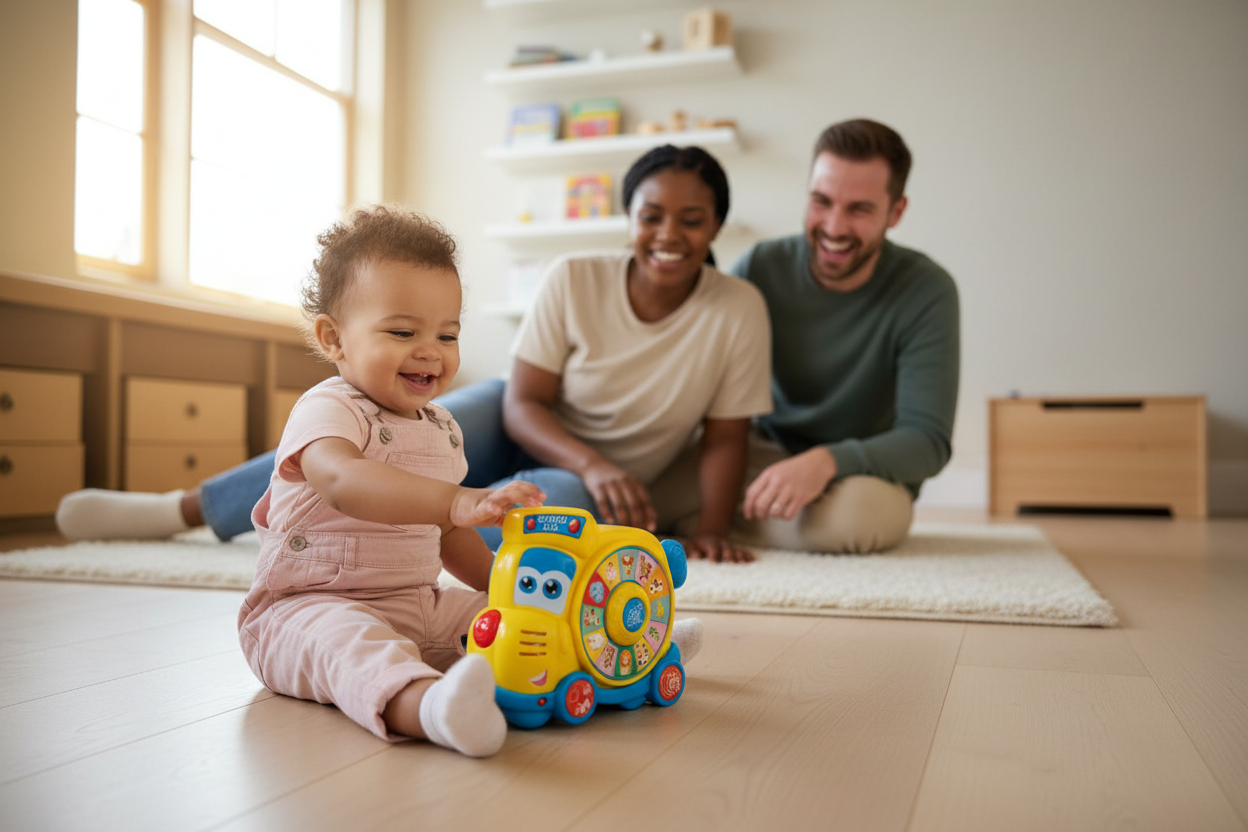 Spin 'N Learn School Bus Family Lifestyle Image