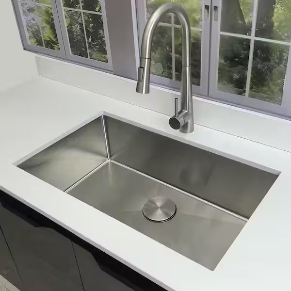 Stainless Sink Gauge Kitchen Steel Inch Delironexu Undermount - Single 30 Bow 18