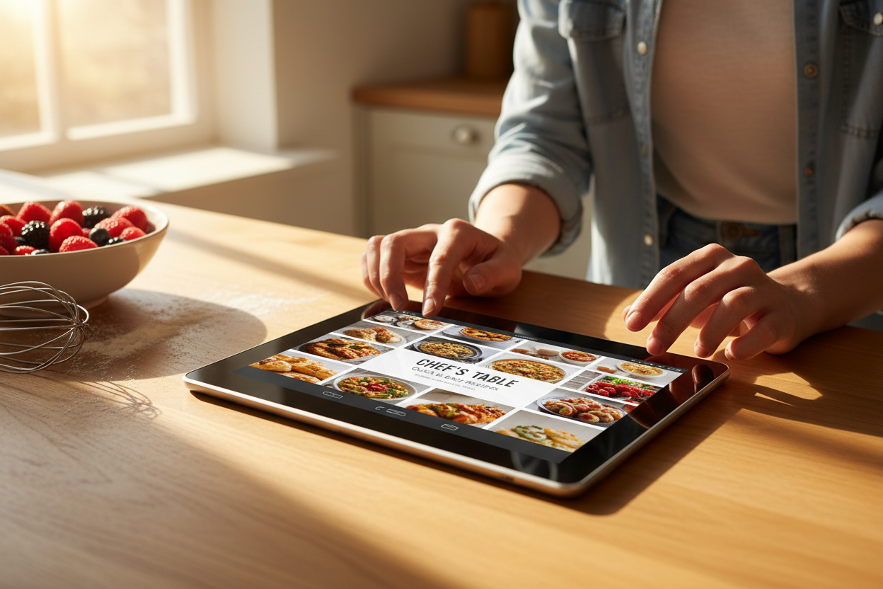 Tablet in kitchen lifestyle