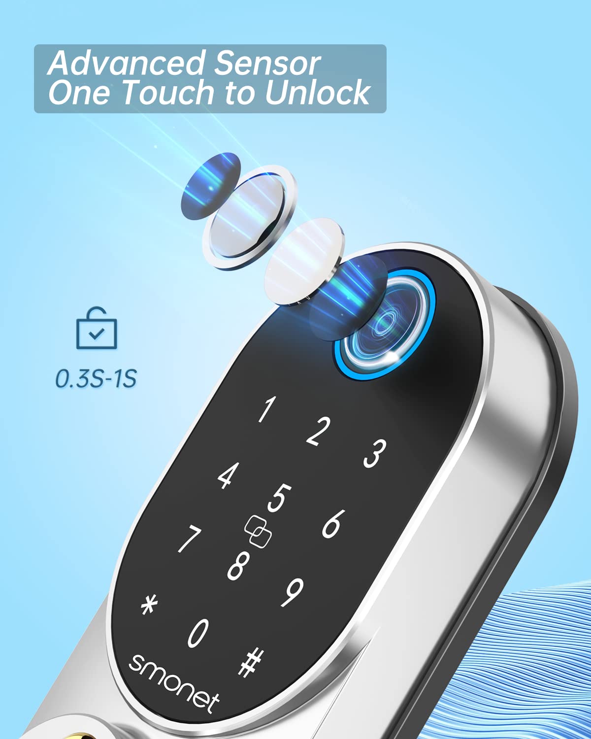 Smonet smart digital door lock Keyless Entry Front Door Lock