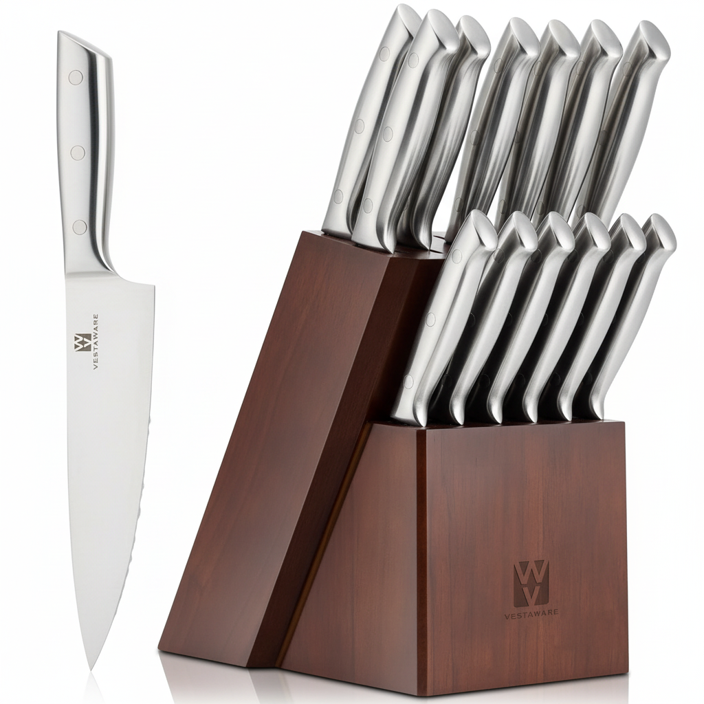 Vestaware Knife Set with Stainless Steel Handles