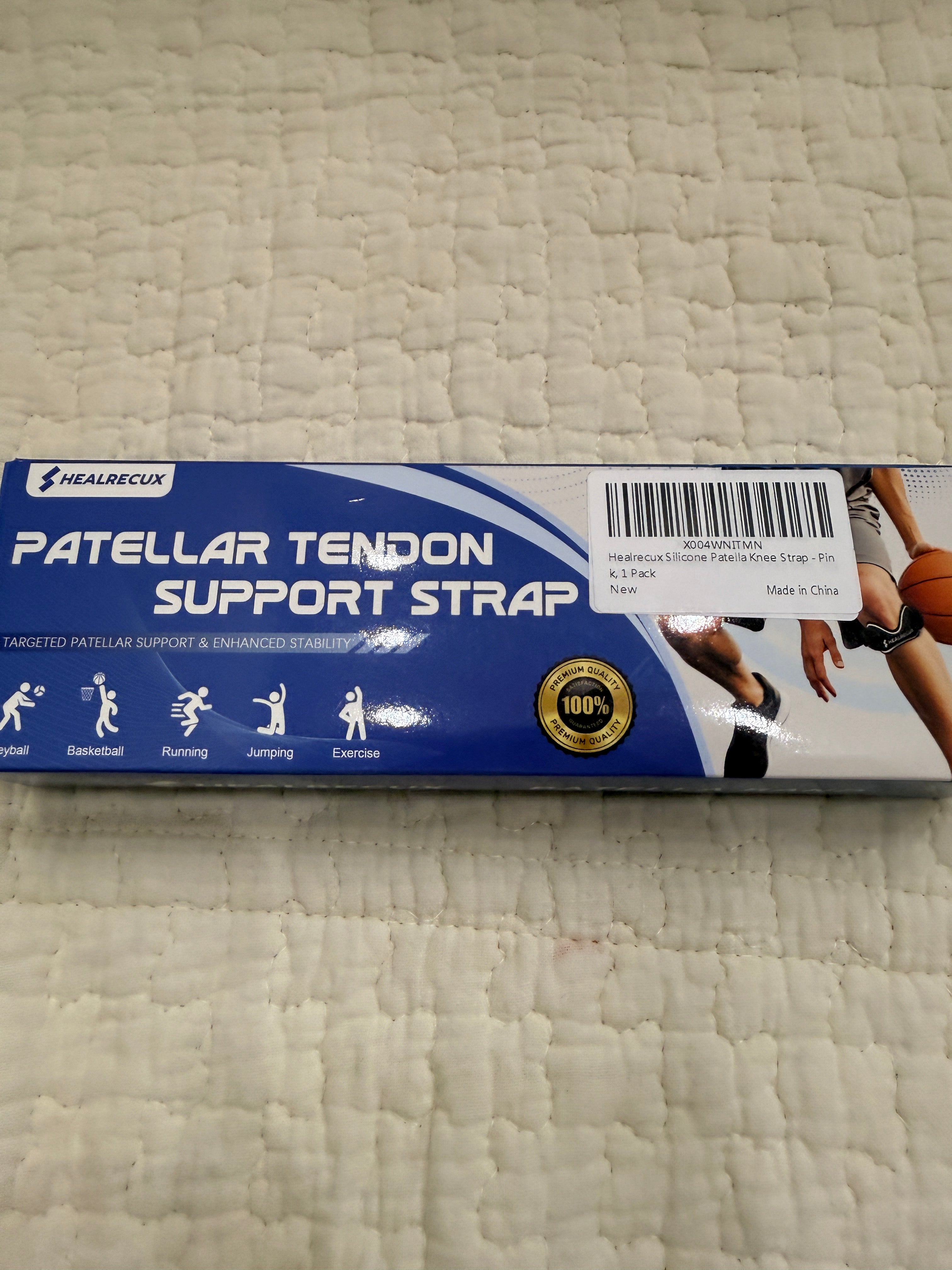 HEALRECUX Silicone Patella Knee Strap Pink Patellar Tendon Support