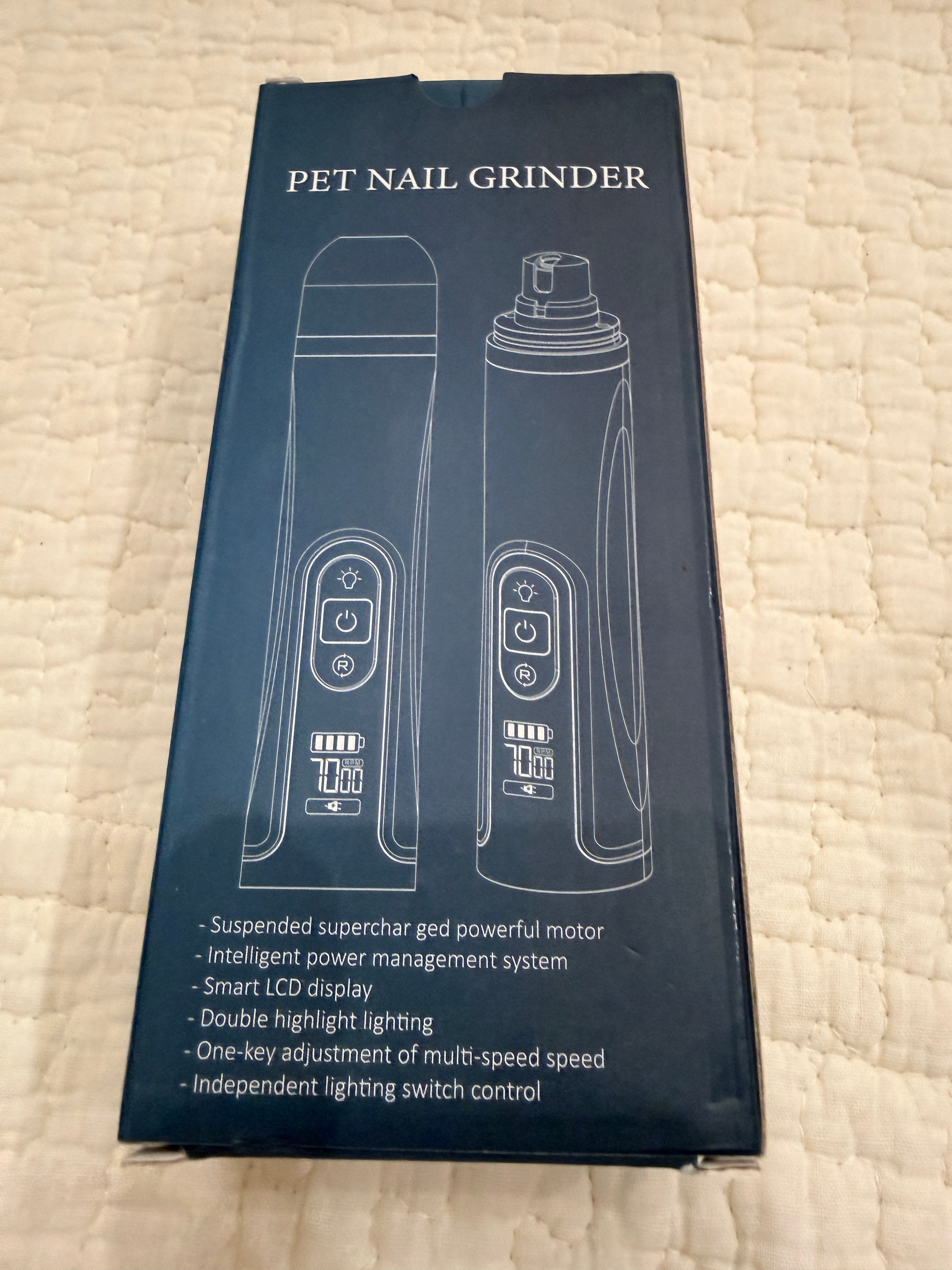 Pet Nail Grinder LCD Dog Cat Electric Trimmer USB Rechargeable
