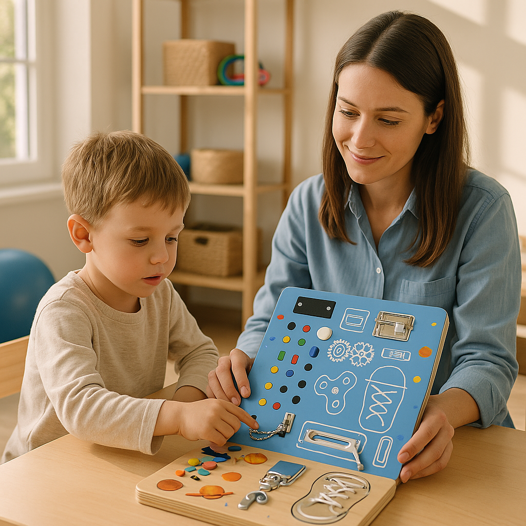 Wooden Busy Board Toddler Montessori Sensory Activity Board Ages 3+